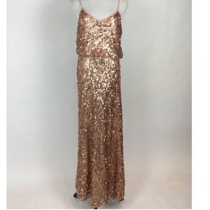 Donna Morgan rose gold sequin dress